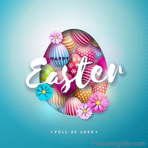 Easter festival card template vectors 02