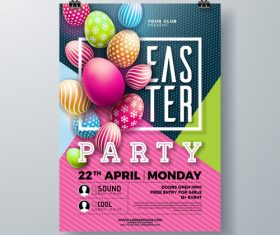 Easter festival party flyer template vector 01