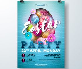 Easter festival party flyer template vector 02