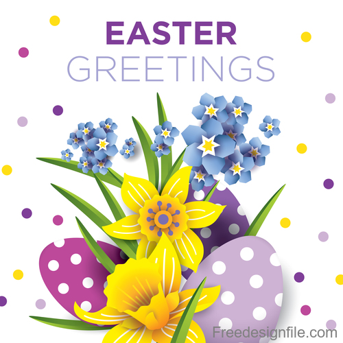 Easter greeting card vector design