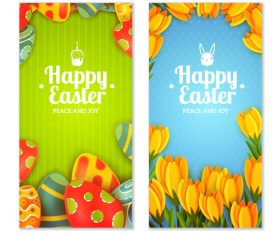 Easter invitation card design vector template