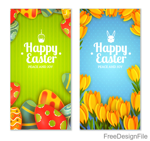 Easter invitation card design vector template