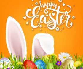 Easter orange card desgin vector