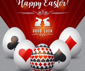 Easter play card vector design