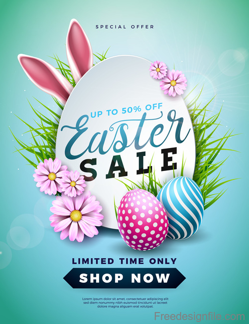 Easter sale shop new design vector
