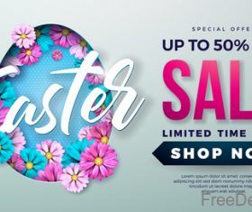 Easter sale up to 5 off design vector 01