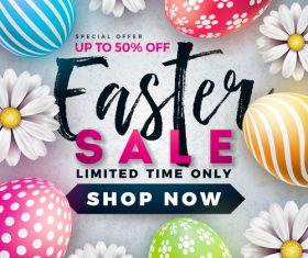 Easter sale with discount design vector 01