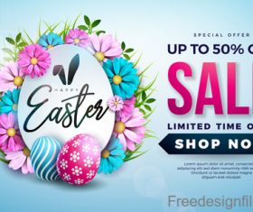 Easter sale with discount design vector 02