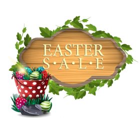 Easter sale wooden sign vectors 07