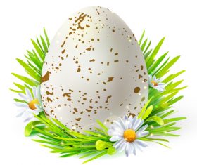 Easter spring flower with egg vector material 01