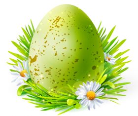 Easter spring flower with egg vector material 02