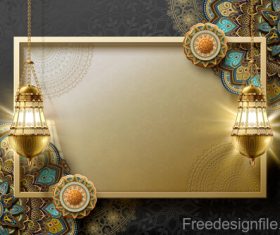 Eid mularak ornate background vector 04