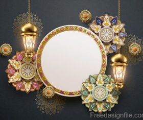 Eid mularak ornate background vector 05