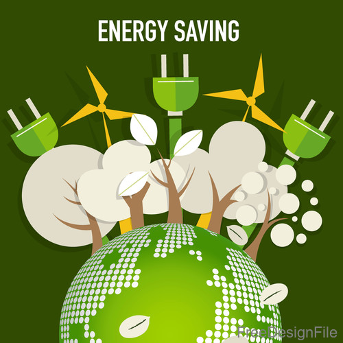Energy saving vector design 01 free download