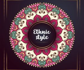 Ethnic style colored decorative background vectors 02