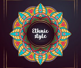 Ethnic style colored decorative background vectors 03