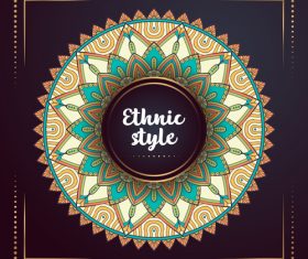 Ethnic style colored decorative background vectors 05