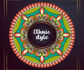 Ethnic style colored decorative background vectors 07