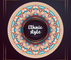 Ethnic style colored decorative background vectors 09