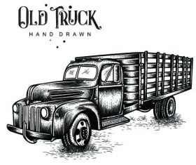Farm Truck hand drawn vector