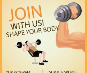 Fitness flyer temptlate vector design 03