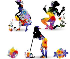 Floral decor gardener design vector