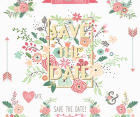 Flower decorative for wedding invitations design vector 01