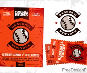 Football game ticket and flyer template vector 01