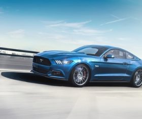Ford Mustang blue cars Stock Photo