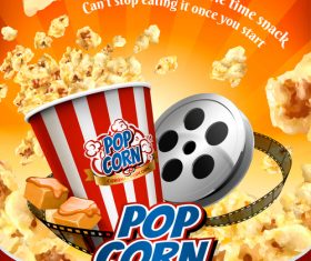 Fresh popcorn flyer template vector