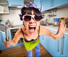 Funny Crazy Woman Stock Photo 01