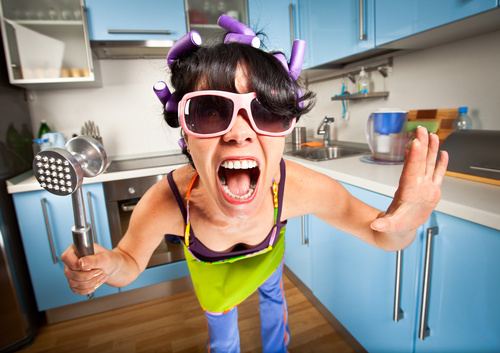 Funny Crazy Woman Stock Photo 01
