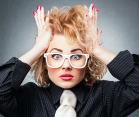 Funny Crazy Woman Stock Photo 03