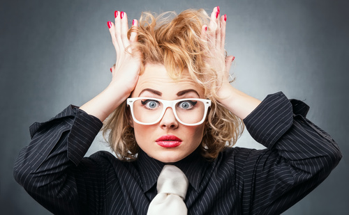 Funny Crazy Woman Stock Photo 03