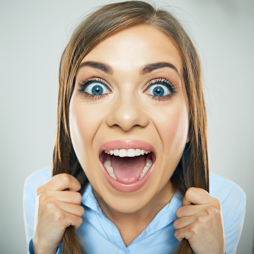 Funny Crazy Woman Stock Photo 08