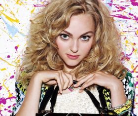 Girl cute curly hairstyle Stock Photo