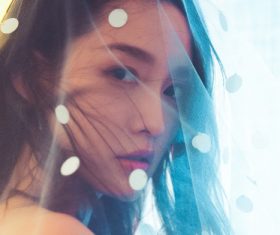 Girl wearing a veil Stock Photo