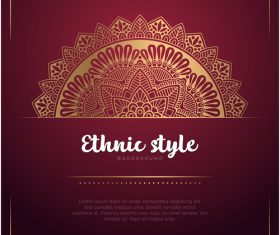 Golden decor with brown ethnic background vector 09