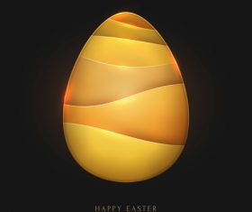 Golden easter egg with black background vector