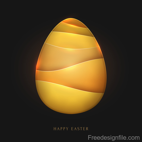 Golden easter egg with black background vector