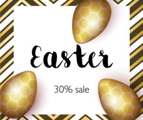 Golden egg with easter sale discount design vector 01