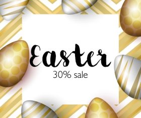 Golden egg with easter sale discount design vector 02