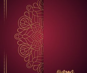 Golden ornate pattern with brown background vector 01