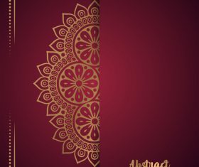 Golden ornate pattern with brown background vector 02