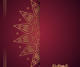 Golden ornate pattern with brown background vector 03