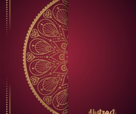 Golden ornate pattern with brown background vector 05