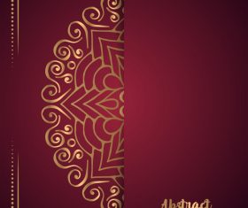 Golden ornate pattern with brown background vector 06