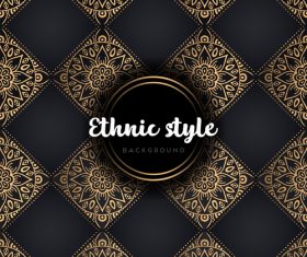 Golden with black ethnic styles background vector 05