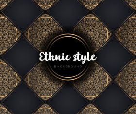 Golden with black ethnic styles background vector 06
