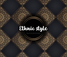 Golden with black ethnic styles background vector 07
